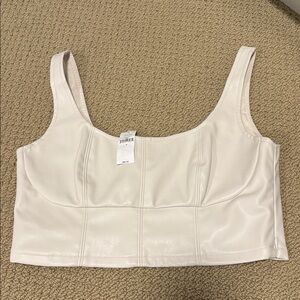 Cropped Vegan Leather Bustier